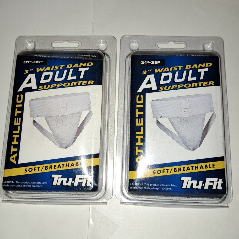 New TRU-FIT Mens Medium 31-35 " Athletic Supporter Jock Strap Stretch Knit Pouch